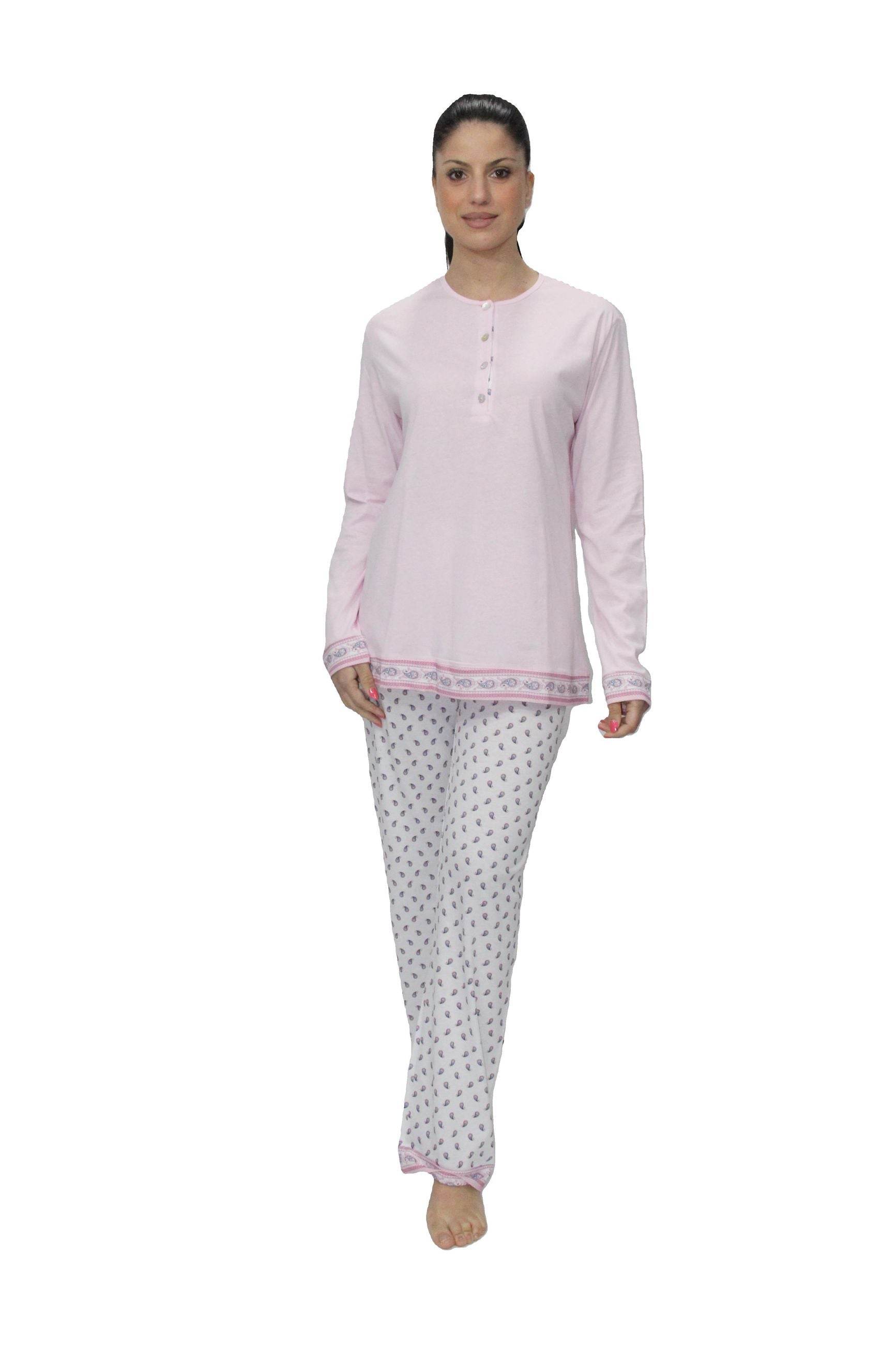 Pigiama Lungo Donna E2527 Fida - evabiancheria